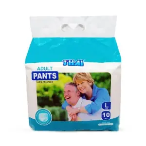 Thai Adult Pant Diaper L Waist Size 30-55 Inch 10 pcs